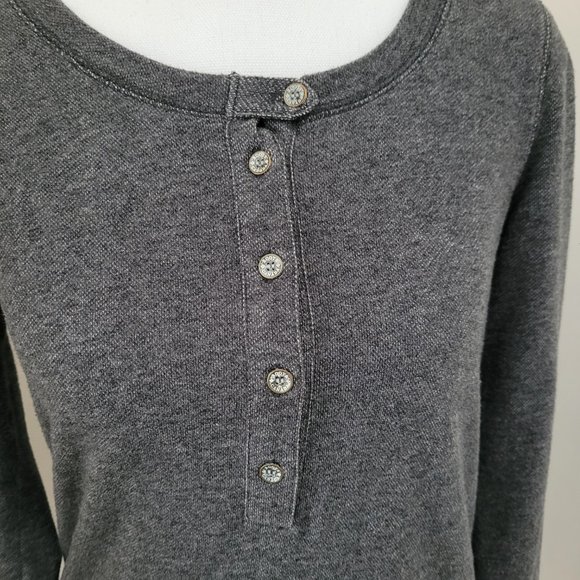 Roots Canada basic heather grey marled long sleeve top - Picture 3 of 13